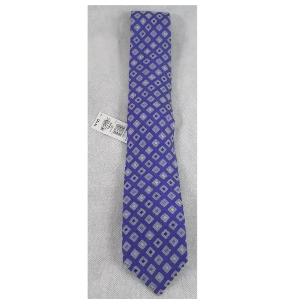 Alfani Red Men's 3'' Tortola Neat Silk Blend Neck Tie, Purple, One Size